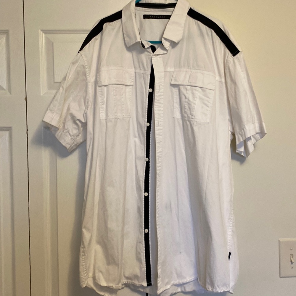 White and Black, Sean John button down casual shirt